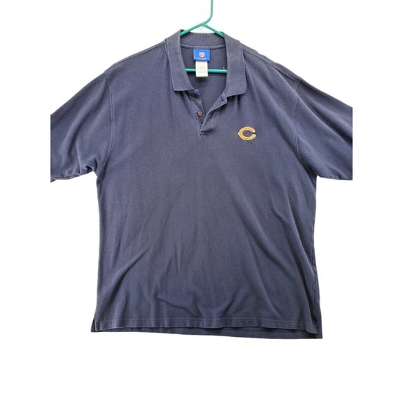 CHICAGO BEARS Shirt Men’s Short Sleeve Polo NFL Navy Blue Extra Large - Picture 3 of 7